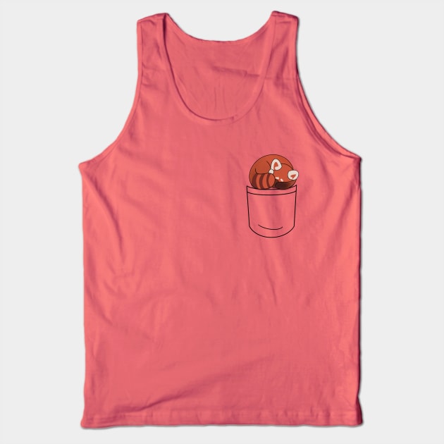 Red Panda Pocket Buddy Tank Top by meggbugs